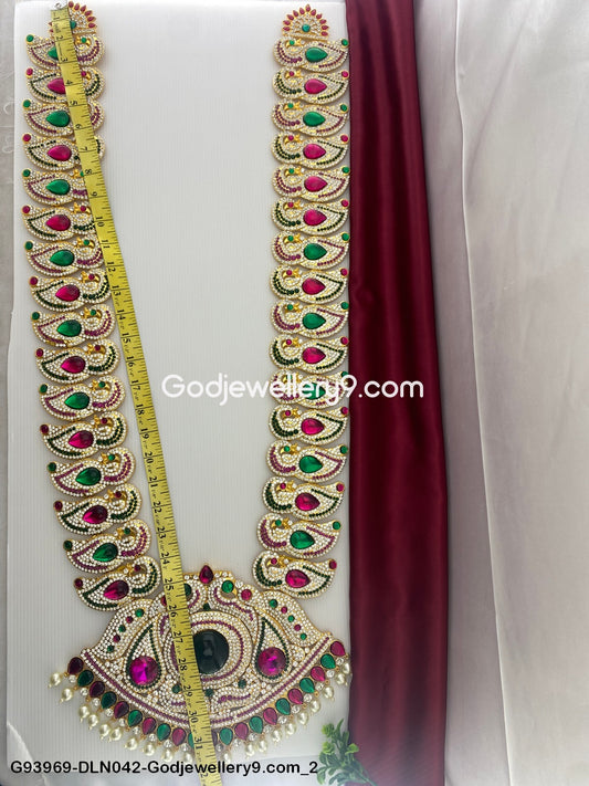 Temple God Haram 1 Step Long Necklace for Deity Murti G93969-DLN042-Godjewellery9.com 2