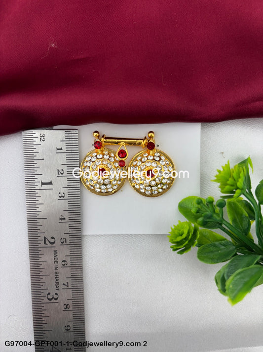 Temple Jewelry Pottu Thali And Pustal Tadu for Idols And Deity God G97004-GPT001-1-Godjewellery9.com 2