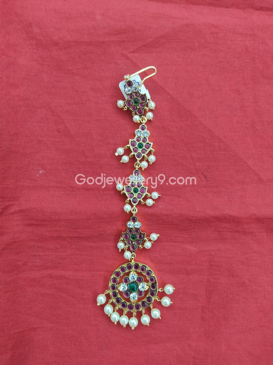 Tradition Bharatanatyam Kemp Maang Tikka Brass Godjewelery9