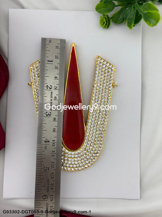 U Shape Namam Tilak For Murti Idols Temple And Vishnu Balaji Perumal Ornaments God Deity Swamy Alankaram pooja Red White Stone Tirupati Namam Shringar G93302-DGT003-9-1.jpg?v=1742831303