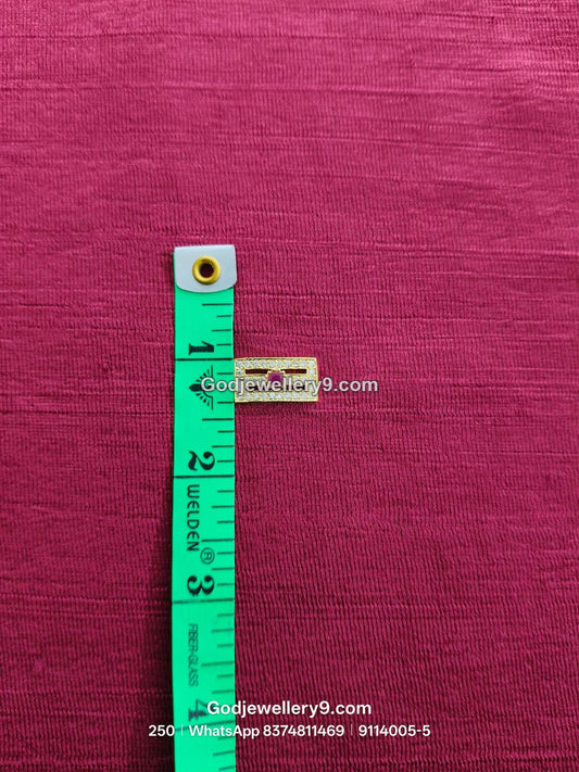 Shiva Tilak / Naamam with Twin Bar Detail and Round Red Stone for Shiva idol forehead alankaram - detail view - SKU 9114005
