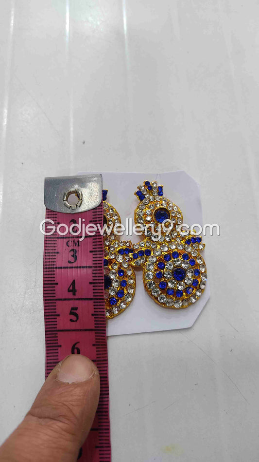 karna Pathakam Blue Earrings For Amman God Deity G16 Godjewellery9 1