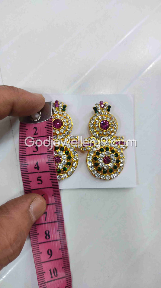 karna Pathakam Multicolor Earrings For Amman God Deity G14 Godjewellery9 1