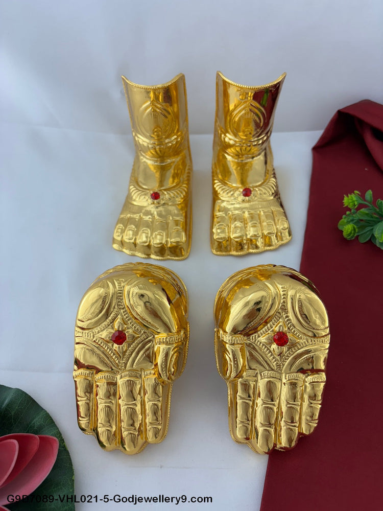 Gold Plated Deity Hands and Legs Hastam Padam for Varalakshmi Idol Pooja Godjewellery9.com Logo