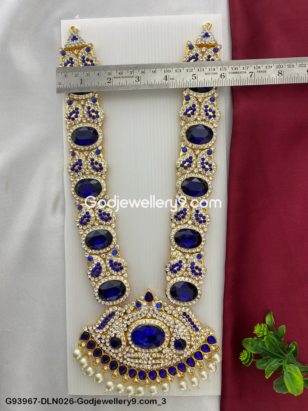 1 Step Long Haram Necklace for Deity God Idol Shringar G93967-DLN026-Godjewellery9.com 3