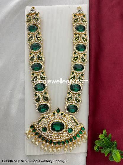 1 Step Long Haram Necklace for Deity God Idol Shringar G93967-DLN026G93967-DLN026-G-Godjewellery9.com 5