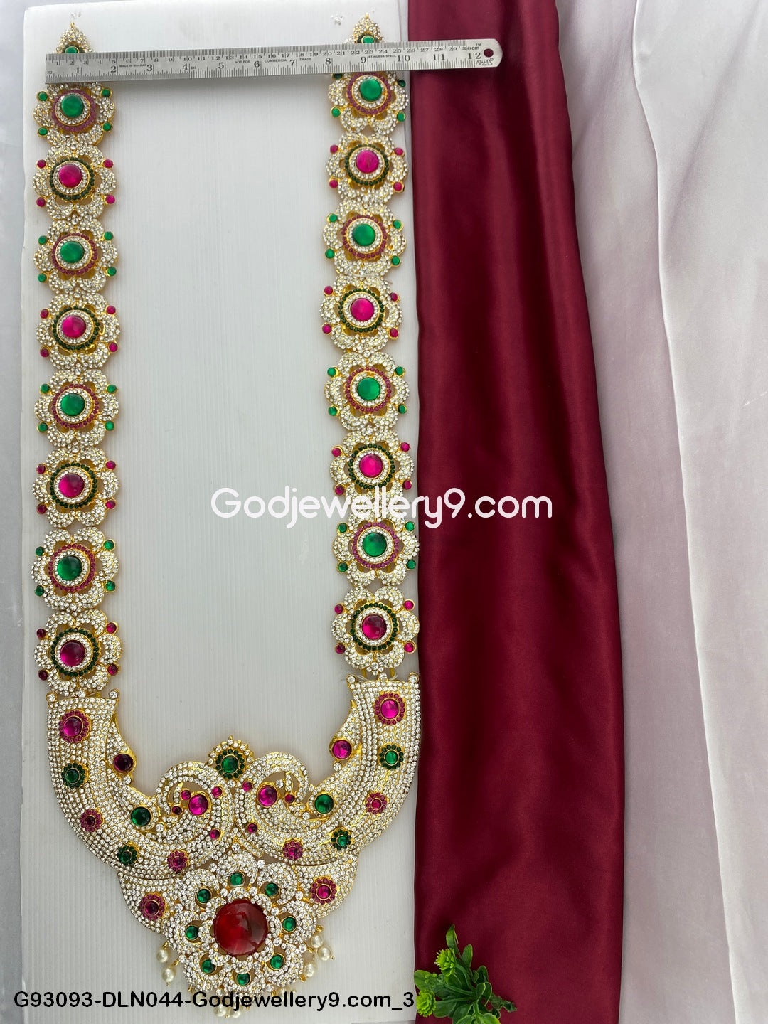 1 Step Long Haram Necklace for Deity God Murti and Vigraha G93093-DLN044-Godjewellery9.com 3