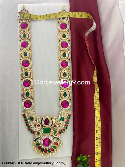 1 Step Long Haram Necklace for Deity God Temple Alankaram G93946-DLN040-Godjewellery9.com 3