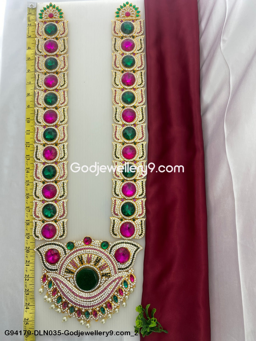 Alankaram 1 Step Long Haram Necklace for Deity God Moorthy G94179-DLN035-Godjewellery9.com 2