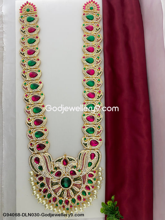 Amman 1 Step Long Haram Necklace for Deity God Moorthy G94068-DLN030-Godjewellery9.com 1