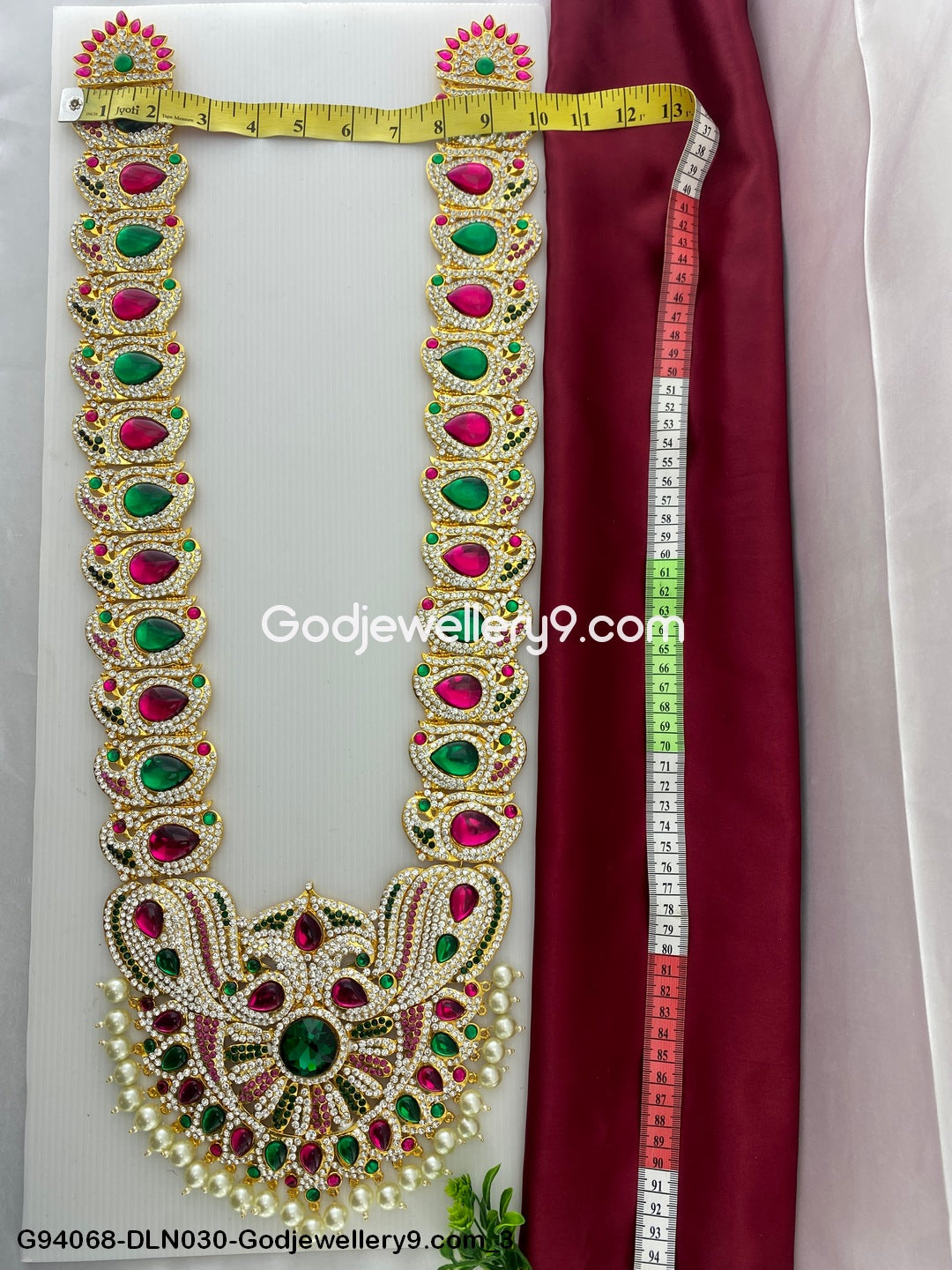 Amman 1 Step Long Haram Necklace for Deity God Moorthy G94068-DLN030-Godjewellery9.com 3