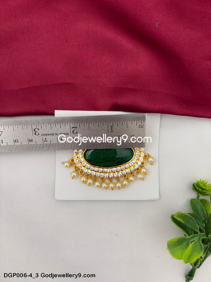 Amman Deity God Jewelley Green Dollar Pendant For Lord Venkateshwara GodJewellery9.com DGP006-4 3