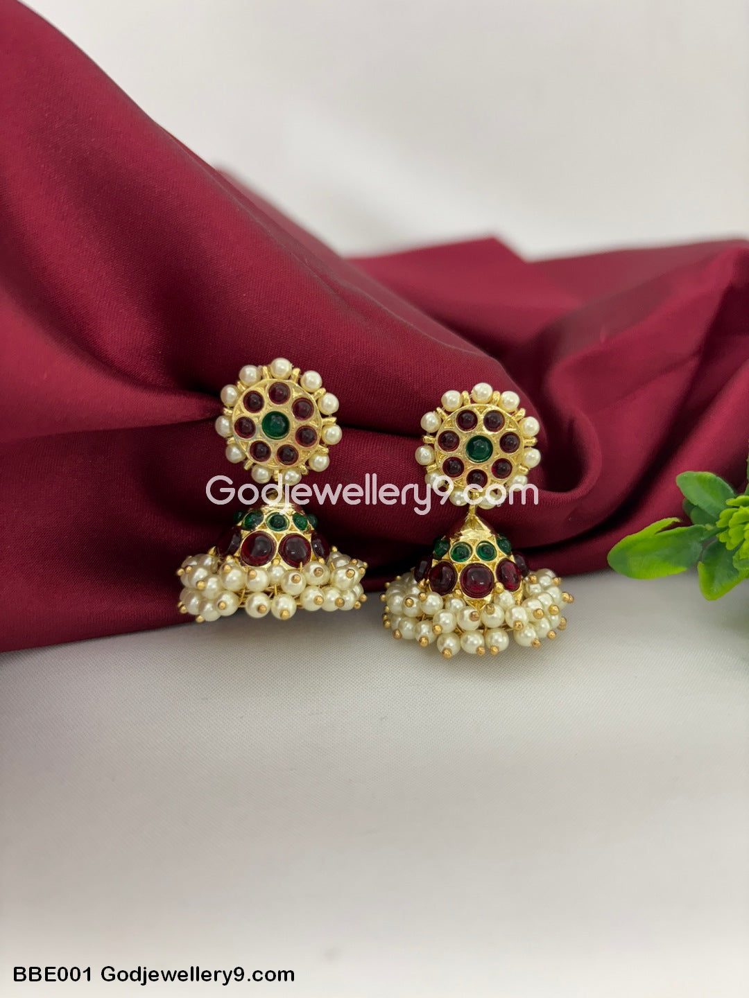 Bharatanatyam Brass Big Kemp Earring Jhumkas Online Godjewellery9 BBE001