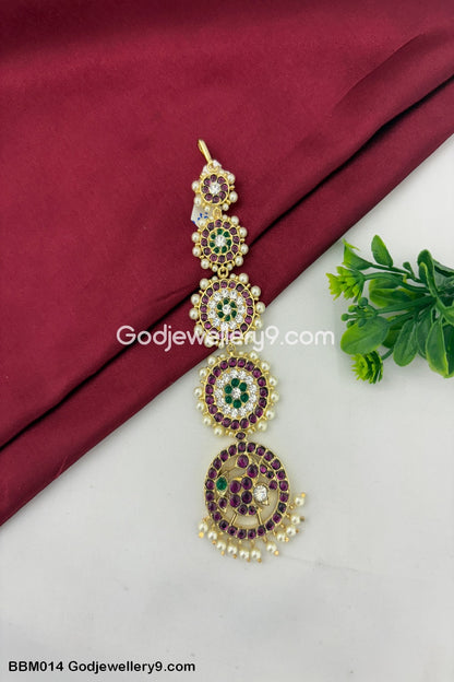 Bharatanatyam Brass Kemp Maang Tikka Godjewellery9 BBM014