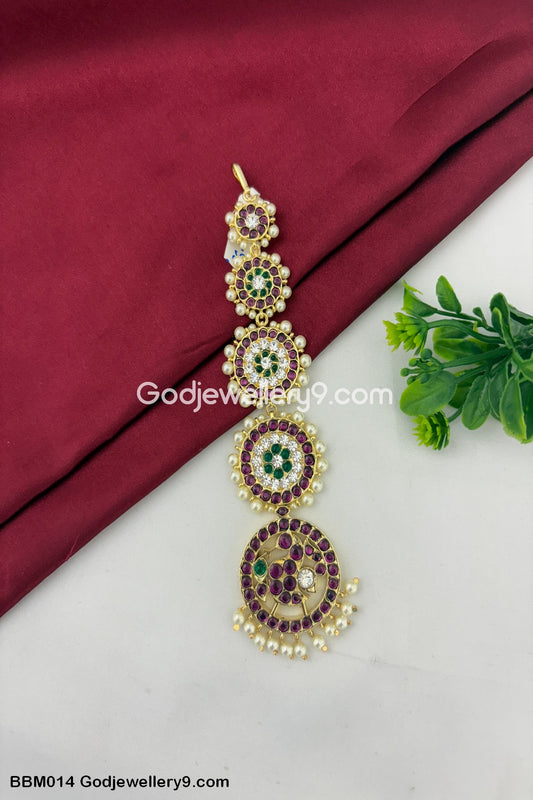 Bharatanatyam Brass Kemp Maang Tikka Godjewellery9 BBM014