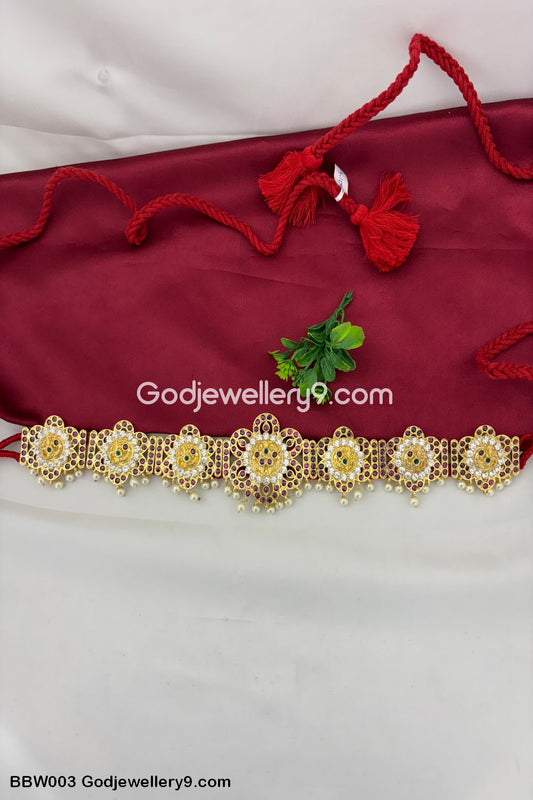 Bharatanatyam Brass Kemp Oddiyanam Kamarband Vaddanam Waist belt Godjewellery9.com BBW003