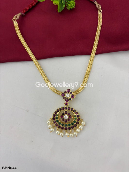 Bharatanatyam Brass Kemp Short Mango Necklace Godjewellery9 BBN044