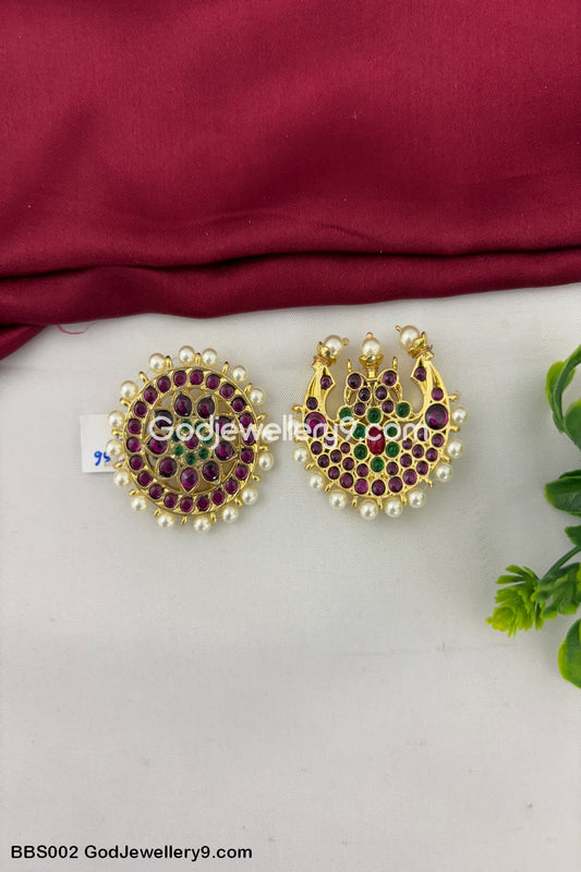 Bharatanatyam Brass Kemp Sun And Moon Ragadi Hair Decorations Accessories Godjewellery9.com BBS002
