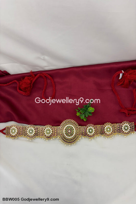 Bharatanatyam Brass Real Kemp Kamarband Vaddanam Waist belt Godjewellery9.com BBW005