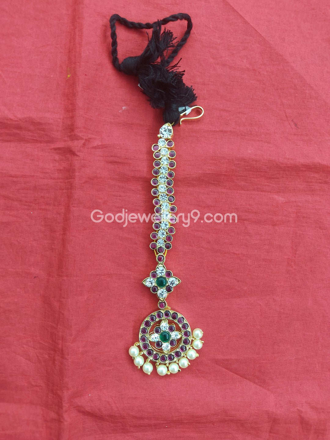 Brass Kemp Maang Tikka For Bharatanatyam Godjewellery9.com