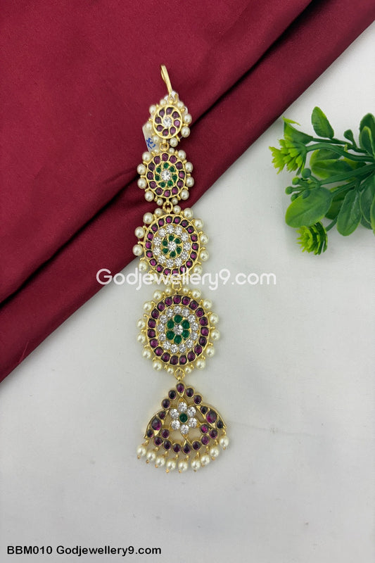 Bharatanatyam Kemp Maang Tikka Brass Godjewellery9 BBM010