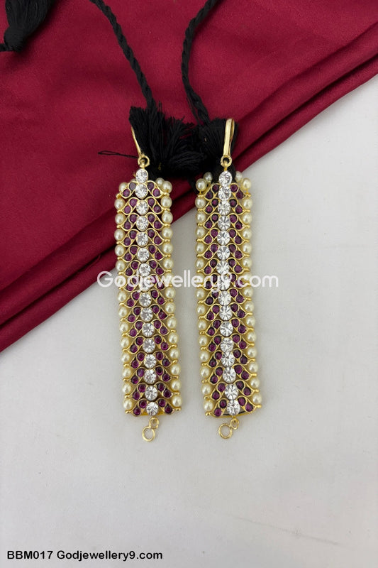 Bharatanatyam Kemp Matil Brass Ear Chain Jewellery Godjewellery9.com BBM017