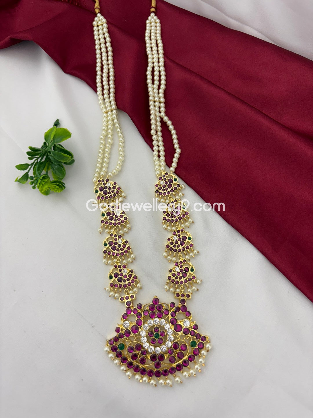 Bharatanatyam Long Haram Brass Necklace Jewellery Godjewellery9