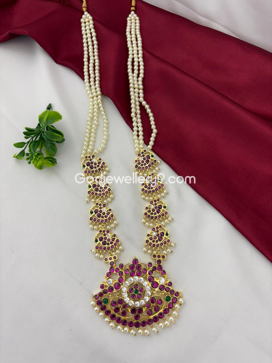Bharatanatyam Long Haram Brass Necklace Jewellery Godjewellery9