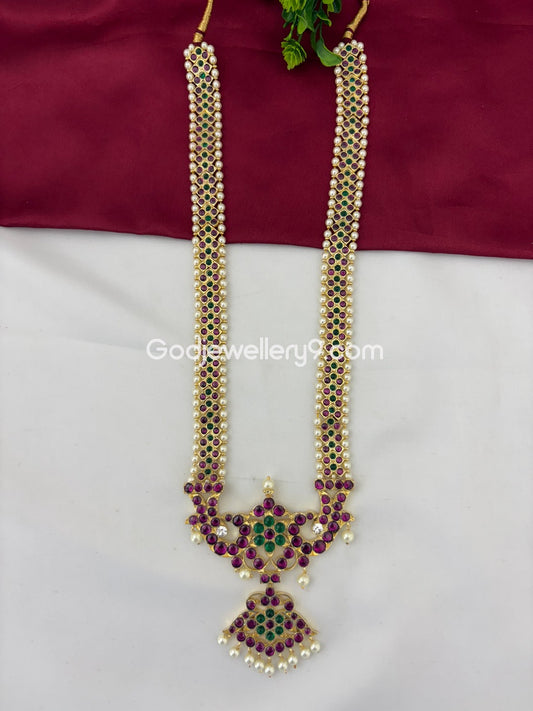 Bharatnatyam Kuchipudi Brass Real Kemp Long Haram For Bharatanatyam Godjewellery9