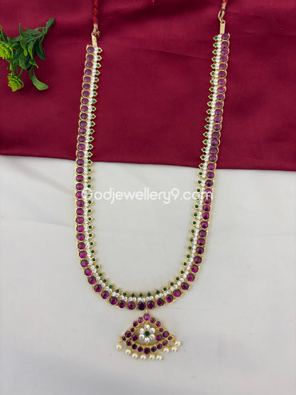 Bharatnatyam Kuchipudi Brass Real Kemp Long Haram For Bharatanatyam Online Godjewellery9