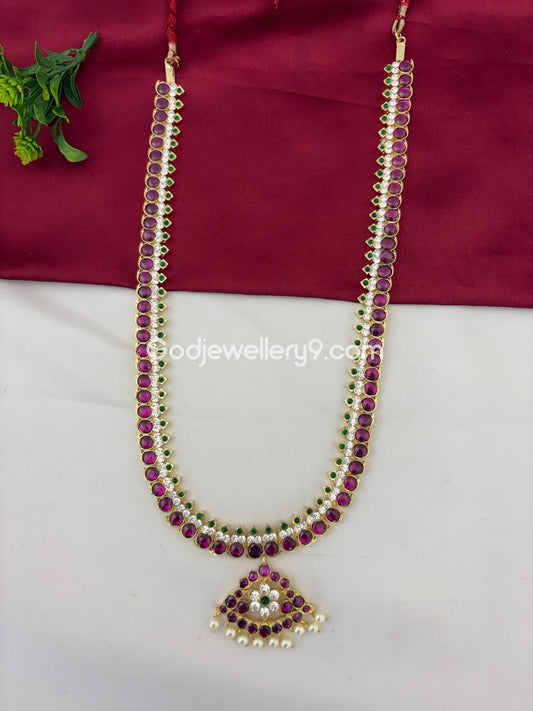 Bharatnatyam Kuchipudi Brass Real Kemp Long Haram For Bharatanatyam Online Godjewellery9