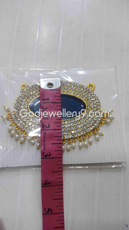 Blue Medium Oval Dollar Pendant For Hindu God And Deity R15 Godjewellery9 1