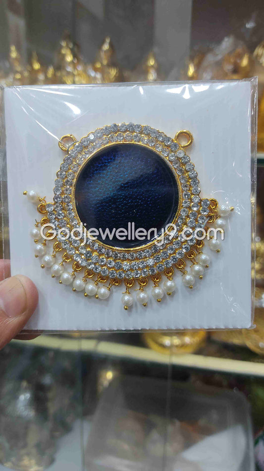 Blue Medium Round Dollar Pendant For Hindu God And Deity R6 Godjewellery9