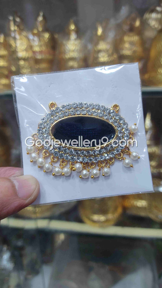 Blue Small Oval Dollar Pendant For Hindu God And Deity R18 Godjewellery9