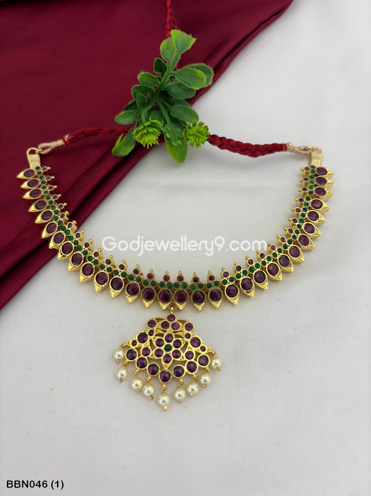 Brass Real Kemp Mango Short Necklace Godjewellery9 BBN046