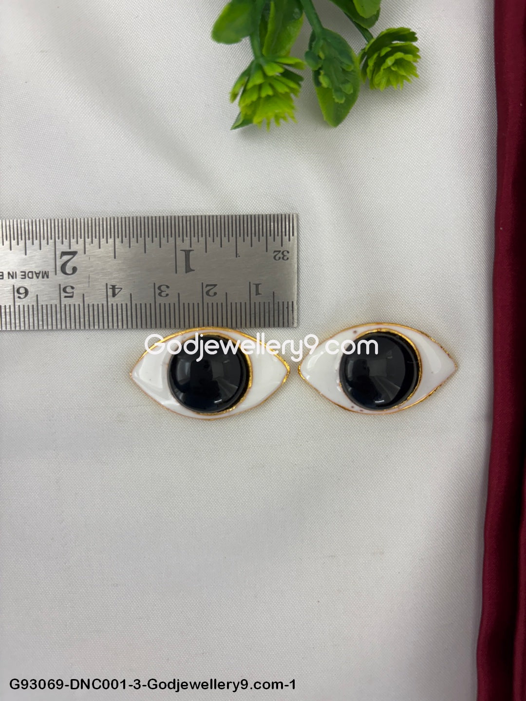 Buy Deity Eyes Online Brass Silver and Stone Studded Eyes for Hindu Gods G93069-DNC001-3-Godjewellery9.com-1