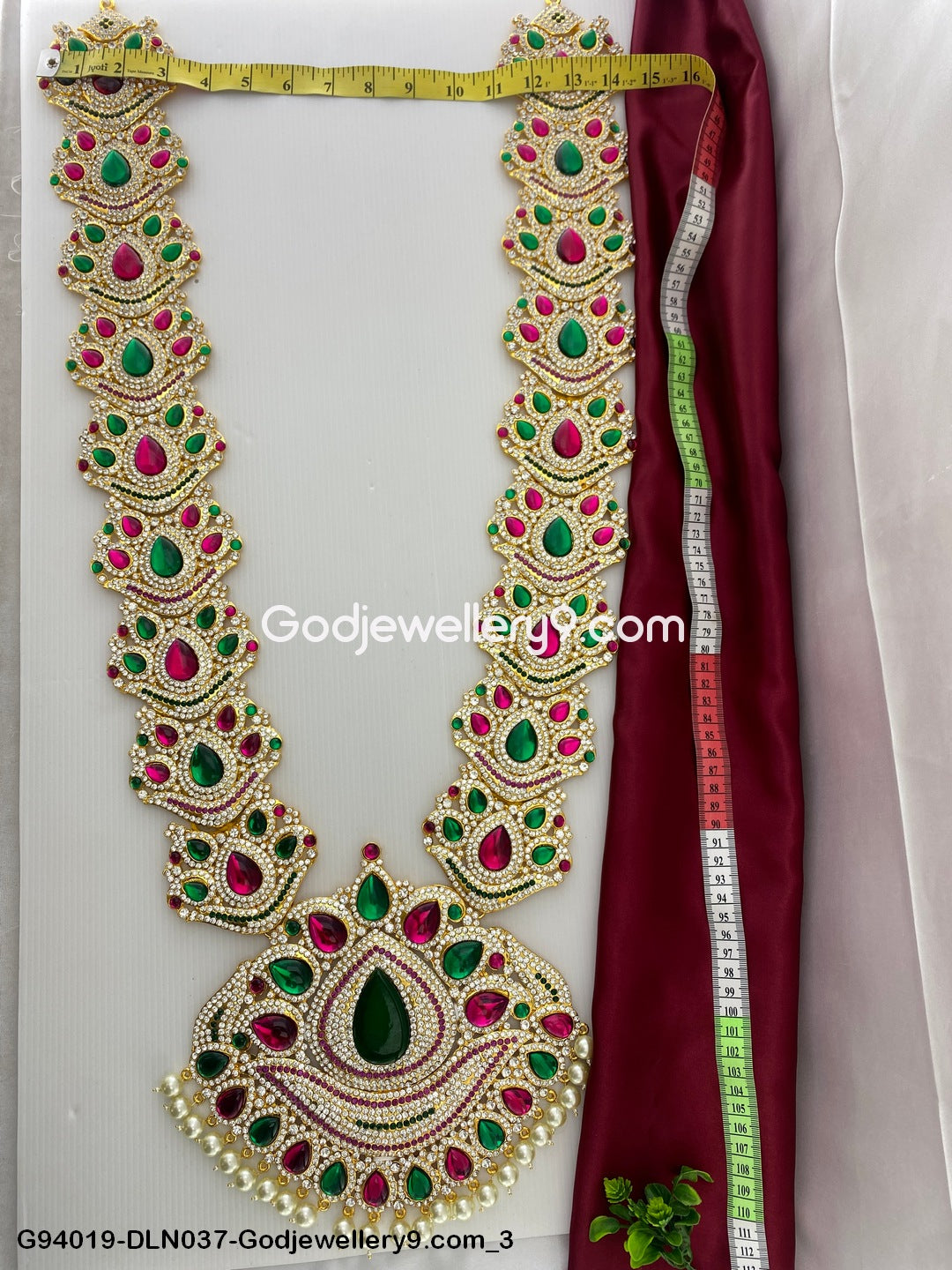 Deity 1 Step Long Haram Necklace for Amman Swamy and God G94019-DLN037-Godjewellery9.com 3