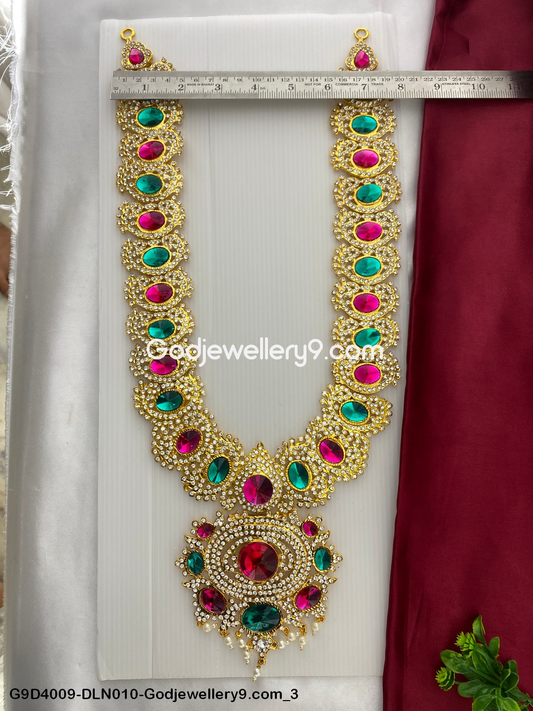 Deity 1 Step Long Jewellery Haram for God Moorthy Idols G9D4009-DLN010-Godjewellery9.com 3