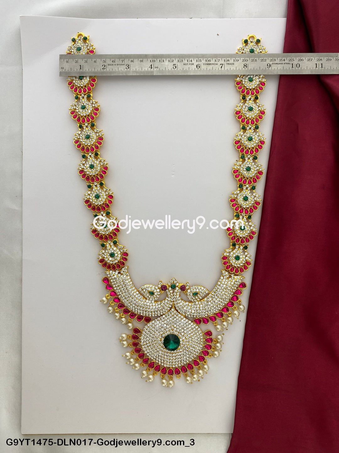 Deity 1 Step Long Temple Haram Necklace for God Vigraha G9YT1475-DLN017-Godjewellery9.com 3