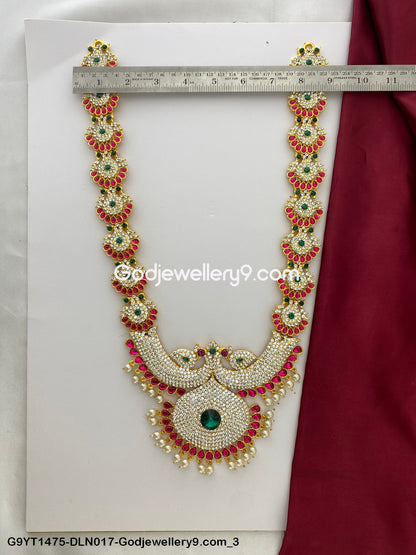 Deity 1 Step Long Temple Haram Necklace for God Vigraha G9YT1475-DLN017-Godjewellery9.com 3