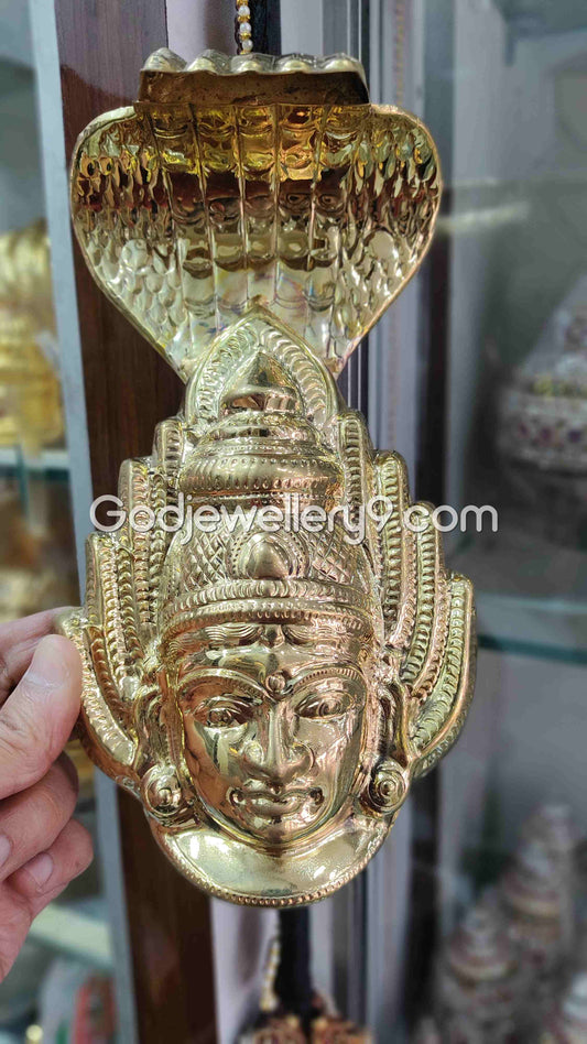 Deity Ammavaru Brass Face With Snake R1 Godjewellery9