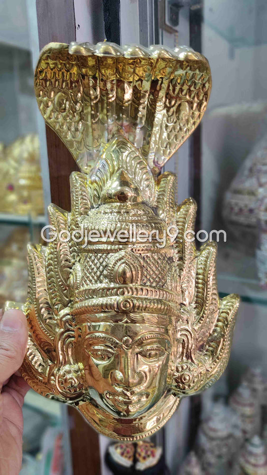 Deity Ammavaru God Brass Face With Snake R3 Godjewellery9