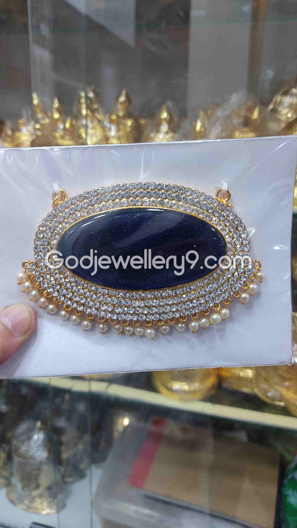 Deity Big Blue Oval Stone Dollar Pendant Jewellery For God G32 Godjewellery9