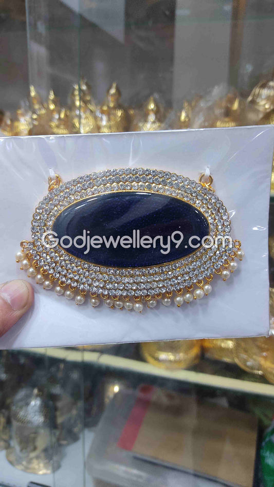 Deity Big Blue Oval Stone Dollar Pendant Jewellery For God G32 Godjewellery9