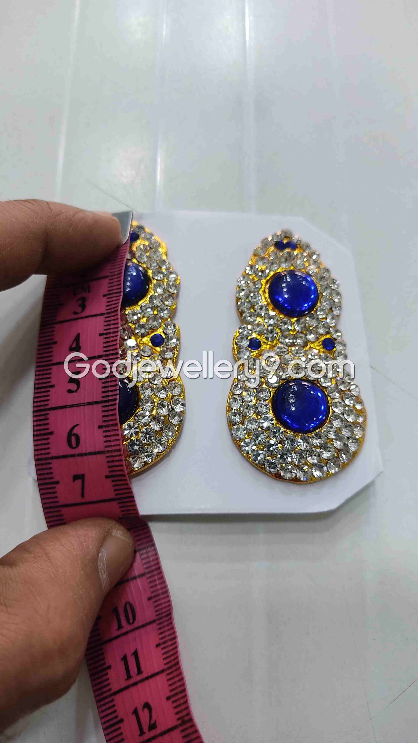 Deity Blue Earrings For Amman karna Pathakam God G7 Godjewellery9 1