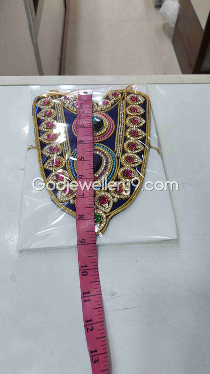 Deity Blue Long Kavasam Necklace MultiColor God Haram Jewellery 1 godjewellery9