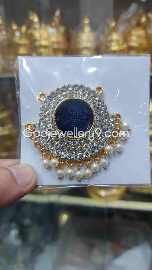Deity Blue Small B Round Dollar Pendant Pathakam For God R22 Godjewellery9