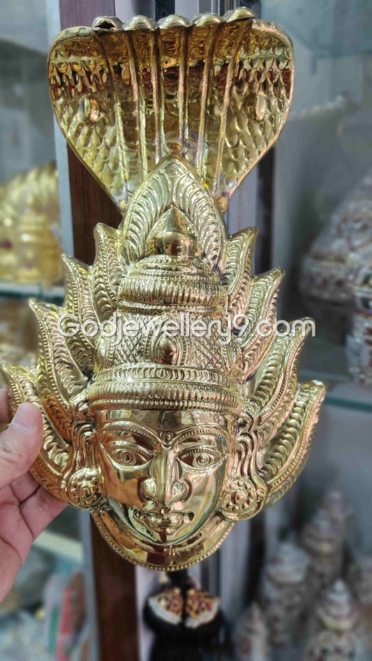 Deity Brass Ammavaru Face With Snake God R4 Godjewellery9