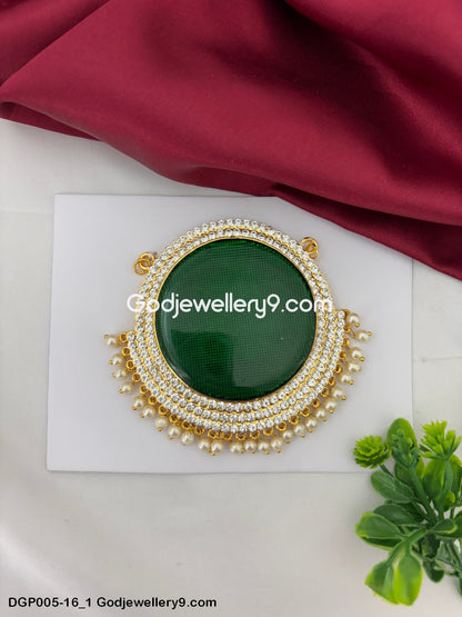 Deity Chest Ornaments God Jewelley Green Enamel Dollar Pendant GodJewellery9.com DGP005-16 1