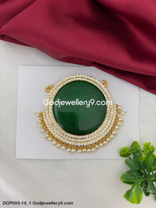 Deity Chest Ornaments God Jewelley Green Enamel Dollar Pendant GodJewellery9.com DGP005-16 1
